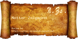 Netter Zsigmond névjegykártya